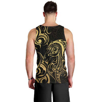Gold And Black Aoteara Horse Racing Men Tank Top NZ Maori Pattern