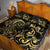 Gold And Black Aoteara Horse Racing Quilt Bed Set NZ Maori Pattern