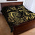 Gold And Black Aoteara Horse Racing Quilt Bed Set NZ Maori Pattern