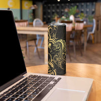 Gold And Black Aoteara Horse Racing Skinny Tumbler NZ Maori Pattern