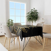 Gold And Black Aoteara Horse Racing Tablecloth NZ Maori Pattern
