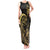 Gold And Black Aoteara Horse Racing Tank Maxi Dress NZ Maori Pattern