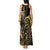 Gold And Black Aoteara Horse Racing Tank Maxi Dress NZ Maori Pattern