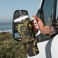 Gold And Black Aoteara Horse Racing Tumbler With Handle NZ Maori Pattern