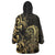 Gold And Black Aoteara Horse Racing Wearable Blanket Hoodie NZ Maori Pattern