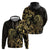 Gold And Black Aoteara Horse Racing Zip Hoodie NZ Maori Pattern