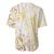 Gold And White Aoteara Horse Racing Baseball Jersey NZ Maori Pattern