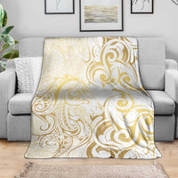 Gold And White Aoteara Horse Racing Blanket NZ Maori Pattern