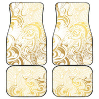 Gold And White Aoteara Horse Racing Car Mats NZ Maori Pattern