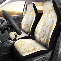 Gold And White Aoteara Horse Racing Car Seat Cover NZ Maori Pattern