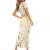 Gold And White Aoteara Horse Racing Family Matching Short Sleeve Bodycon Dress and Hawaiian Shirt NZ Maori Pattern
