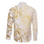 Gold And White Aoteara Horse Racing Family Matching Tank Maxi Dress and Hawaiian Shirt NZ Maori Pattern