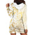 Gold And White Aoteara Horse Racing Hoodie Dress NZ Maori Pattern