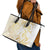 Gold And White Aoteara Horse Racing Leather Tote Bag NZ Maori Pattern