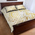 Gold And White Aoteara Horse Racing Quilt Bed Set NZ Maori Pattern