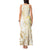 Gold And White Aoteara Horse Racing Tank Maxi Dress NZ Maori Pattern