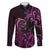 Pink Aoteara Horse Racing Family Matching Short Sleeve Bodycon Dress and Hawaiian Shirt NZ Maori Pattern