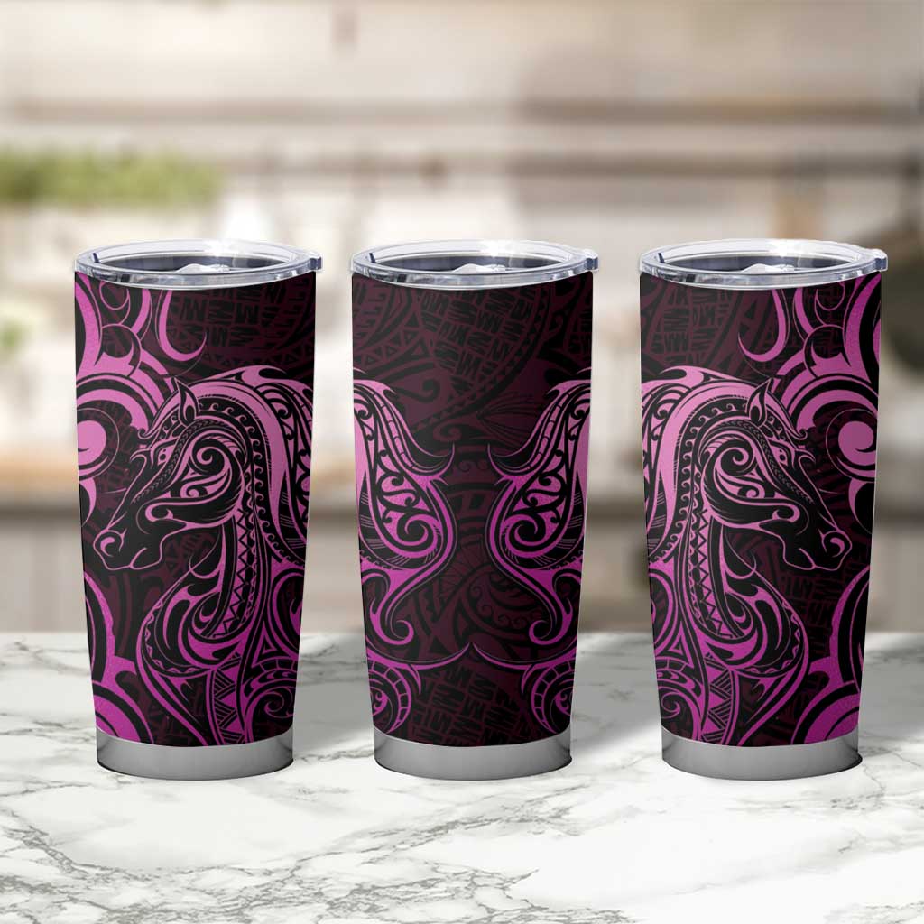 Pink Aoteara Horse Racing Tumbler Cup NZ Maori Pattern
