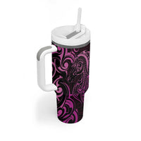 Pink Aoteara Horse Racing Tumbler With Handle NZ Maori Pattern