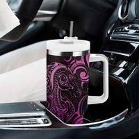 Pink Aoteara Horse Racing Tumbler With Handle NZ Maori Pattern