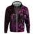 Pink Aoteara Horse Racing Zip Hoodie NZ Maori Pattern
