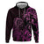 Pink Aoteara Horse Racing Zip Hoodie NZ Maori Pattern