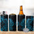 Blue Aoteara Horse Racing 4 in 1 Can Cooler Tumbler NZ Maori Pattern