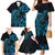 Blue Aoteara Horse Racing Family Matching Mermaid Dress and Hawaiian Shirt NZ Maori Pattern
