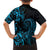 Blue Aoteara Horse Racing Family Matching Tank Maxi Dress and Hawaiian Shirt NZ Maori Pattern