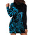 Blue Aoteara Horse Racing Hoodie Dress NZ Maori Pattern