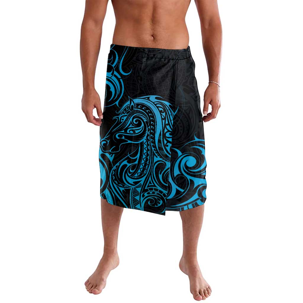 Blue Aoteara Horse Racing Lavalava NZ Maori Pattern