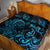 Blue Aoteara Horse Racing Quilt Bed Set NZ Maori Pattern