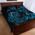 Blue Aoteara Horse Racing Quilt Bed Set NZ Maori Pattern