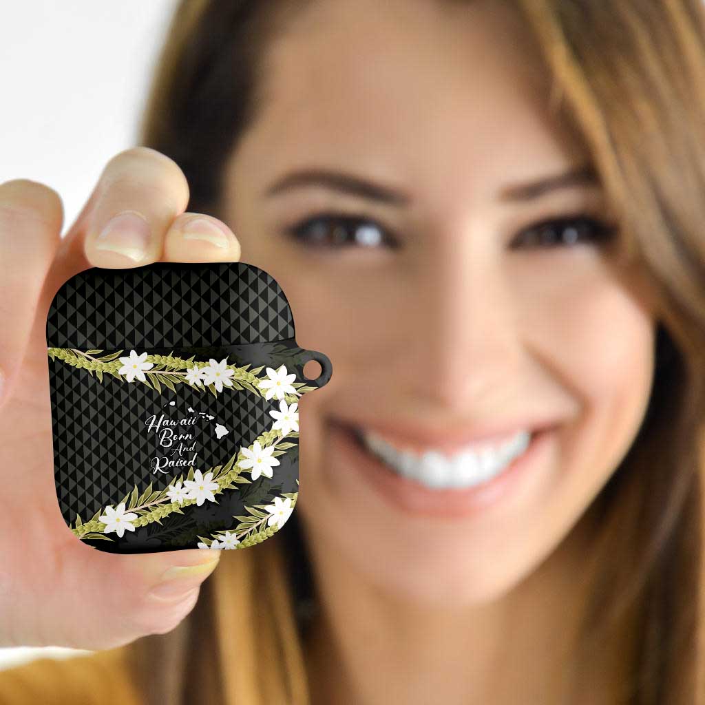Born And Raised Aloha Hawaii AirPods Case Kanaka Kakau Hawaiian Tiare Pakalana Lei - Polynesian Pride