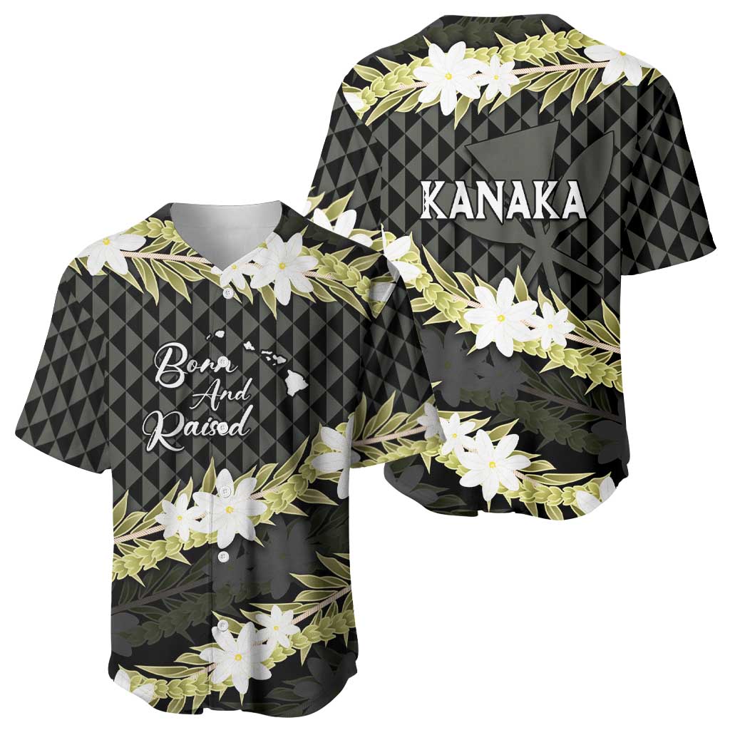Born And Raised Aloha Hawaii Baseball Jersey Kanaka Kakau Hawaiian Tiare Pakalana Lei - Polynesian Pride