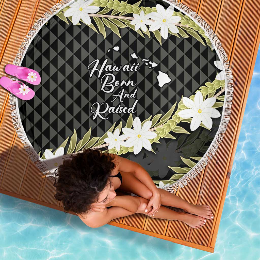Born And Raised Aloha Hawaii Beach Blanket Kanaka Kakau Hawaiian Tiare Pakalana Lei - Polynesian Pride
