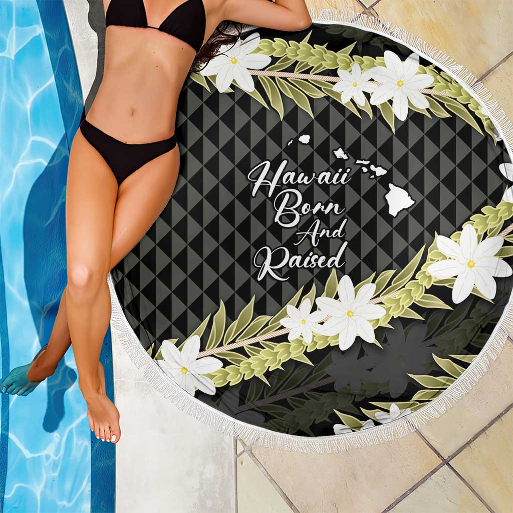 Born And Raised Aloha Hawaii Beach Blanket Kanaka Kakau Hawaiian Tiare Pakalana Lei - Polynesian Pride