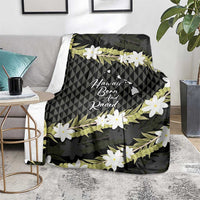 Born And Raised Aloha Hawaii Blanket Kanaka Kakau Hawaiian Tiare Pakalana Lei - Polynesian Pride
