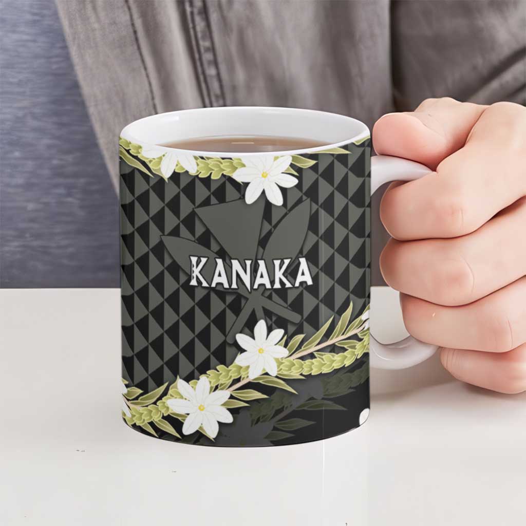 Born And Raised Aloha Hawaii Ceramic Mug Kanaka Kakau Hawaiian Tiare Pakalana Lei LT14 - Polynesian Pride