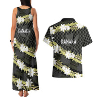 Born And Raised Aloha Hawaii Couples Matching Tank Maxi Dress and Hawaiian Shirt Kanaka Kakau Hawaiian Tiare Pakalana Lei LT14 - Polynesian Pride
