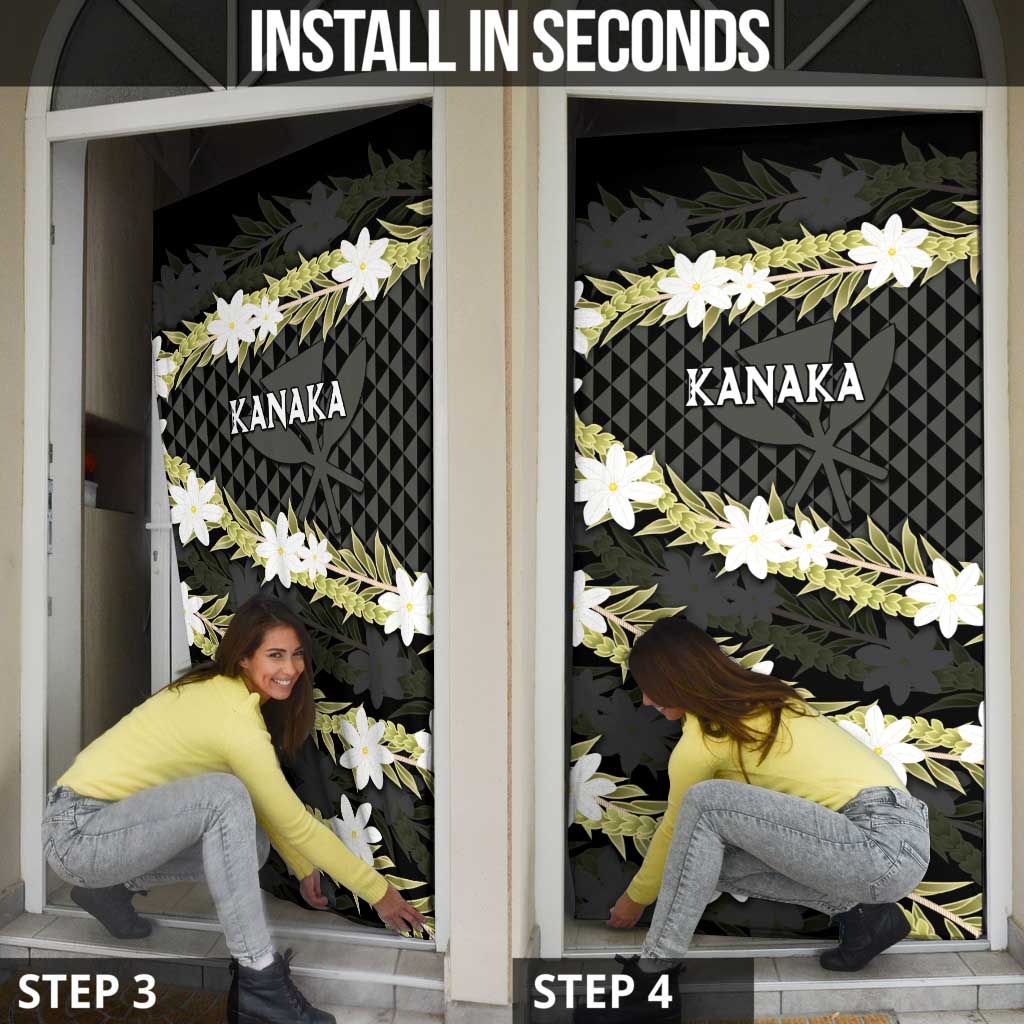 Born And Raised Aloha Hawaii Door Cover Kanaka Kakau Hawaiian Tiare Pakalana Lei LT14 - Polynesian Pride