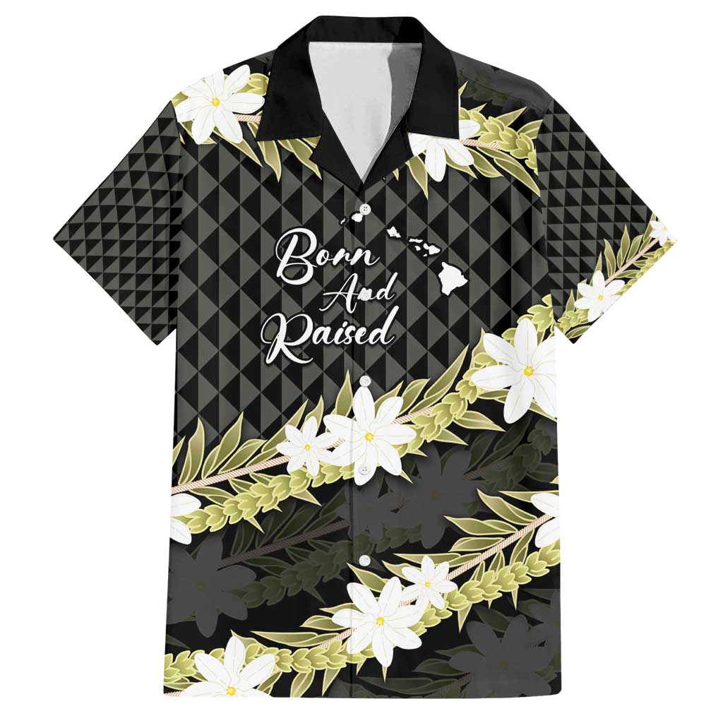 Born And Raised Aloha Hawaii Family Matching Off Shoulder Short Dress and Hawaiian Shirt Kanaka Kakau Hawaiian Tiare Pakalana Lei - Polynesian Pride