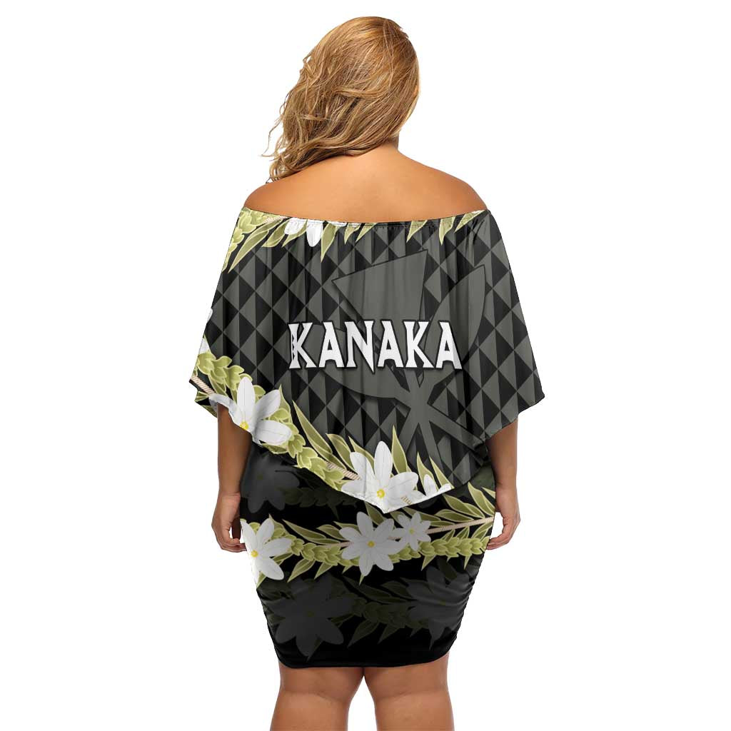 Born And Raised Aloha Hawaii Family Matching Off Shoulder Short Dress and Hawaiian Shirt Kanaka Kakau Hawaiian Tiare Pakalana Lei - Polynesian Pride