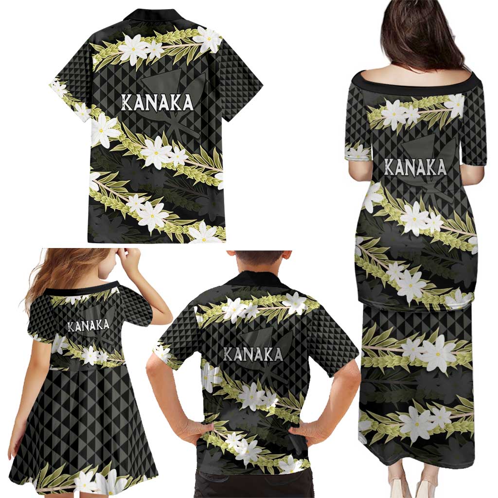Born And Raised Aloha Hawaii Family Matching Puletasi and Hawaiian Shirt Kanaka Kakau Hawaiian Tiare Pakalana Lei - Polynesian Pride