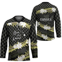 Born And Raised Aloha Hawaii Hockey Jersey Kanaka Kakau Hawaiian Tiare Pakalana Lei LT14 - Polynesian Pride