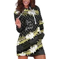 Born And Raised Aloha Hawaii Hoodie Dress Kanaka Kakau Hawaiian Tiare Pakalana Lei LT14 Black - Polynesian Pride