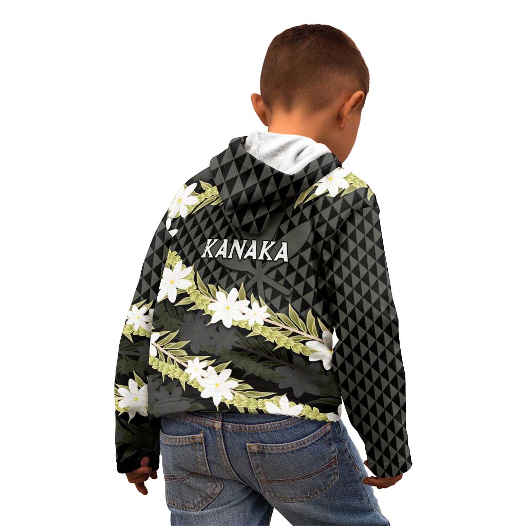Born And Raised Aloha Hawaii Kid Hoodie Kanaka Kakau Hawaiian Tiare Pakalana Lei LT14 - Polynesian Pride