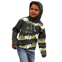 Born And Raised Aloha Hawaii Kid Hoodie Kanaka Kakau Hawaiian Tiare Pakalana Lei LT14 - Polynesian Pride