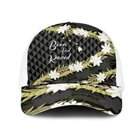 Born And Raised Aloha Hawaii Mesh Trucker Cap Kanaka Kakau Hawaiian Tiare Pakalana Lei - Polynesian Pride