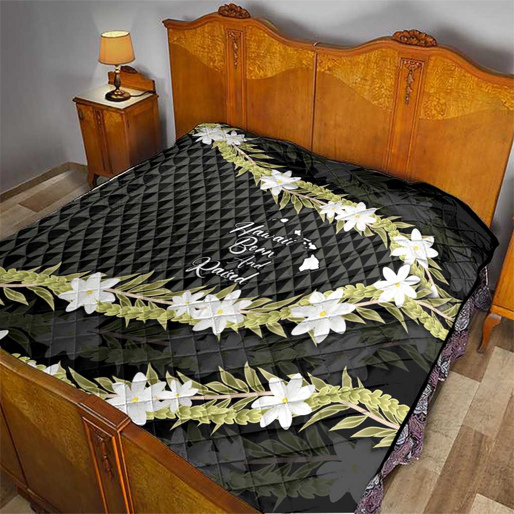 Born And Raised Aloha Hawaii Quilt Kanaka Kakau Hawaiian Tiare Pakalana Lei - Polynesian Pride